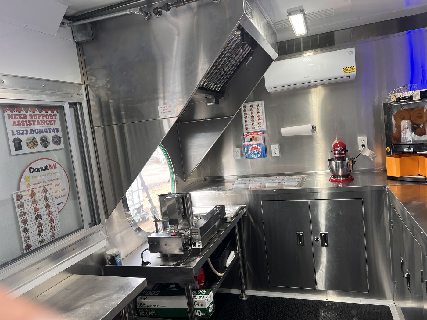 Production equipment inside the Richmond DonutNV trailer